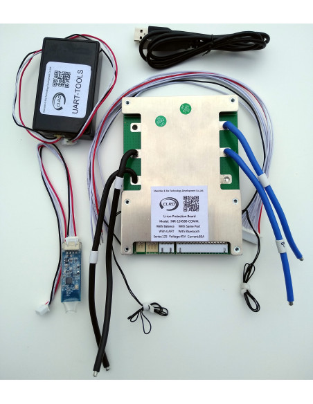 BMS zarządzalny Li-ion 12S 80A (45V, same port) z UART, Bluetooth oraz balansem
