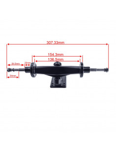 Truck double kingpin z mocowaniem silnika 12" 2