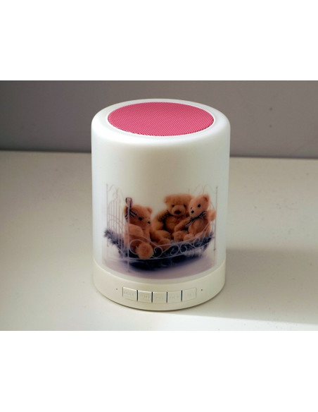 Lampka LED z nadrukiem i głósnikiem Bluetooth