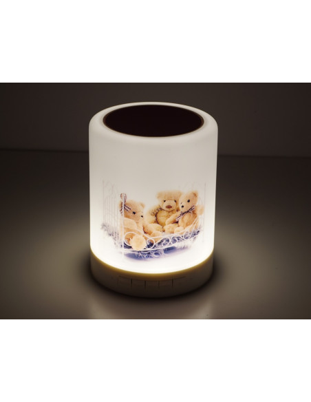 Lampka LED z nadrukiem i głósnikiem Bluetooth