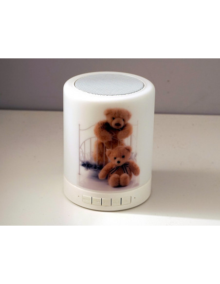Lampka LED z nadrukiem i głósnikiem Bluetooth