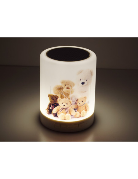 Lampka LED z nadrukiem i głósnikiem Bluetooth