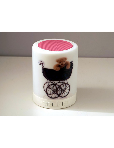 Lampka LED z nadrukiem i głósnikiem Bluetooth