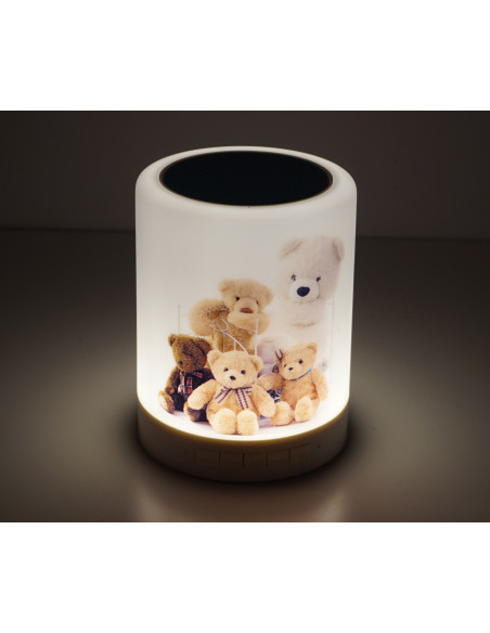 Lampka LED z nadrukiem i głósnikiem Bluetooth