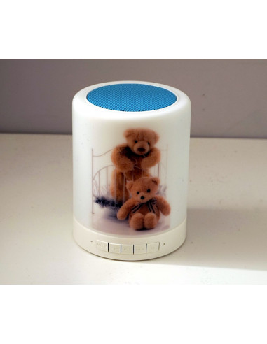 Lampka LED z nadrukiem i głósnikiem Bluetooth