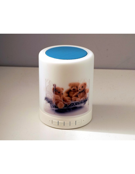 Lampka LED z nadrukiem i głósnikiem Bluetooth