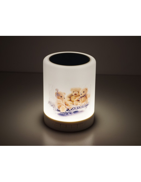 Lampka LED z nadrukiem i głósnikiem Bluetooth