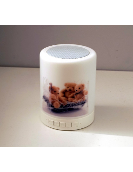 Lampka LED z nadrukiem i głósnikiem Bluetooth