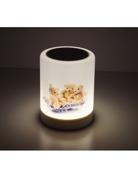Lampka LED z nadrukiem i głósnikiem Bluetooth