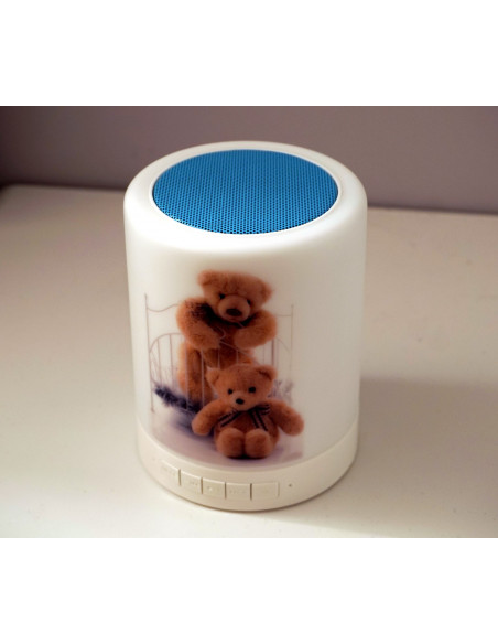 Lampka LED z nadrukiem i głósnikiem Bluetooth