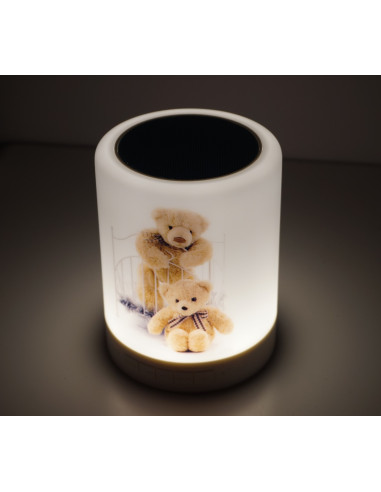 Lampka LED z nadrukiem i głósnikiem Bluetooth