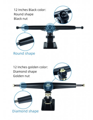 Trucki double kingpin 12" o przekroju diamentu...